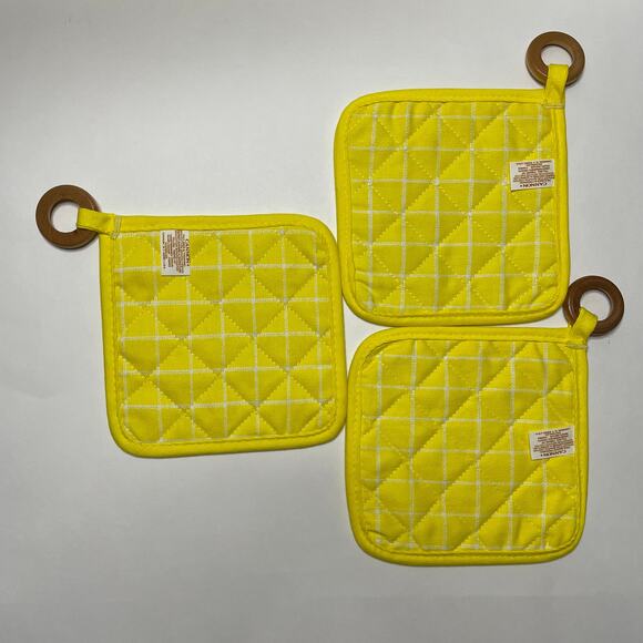 Cannon Vintage Yellow Kitchen Pot Holders/Hot Pads - Picture 3 of 5